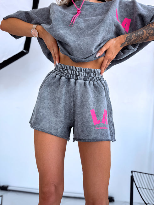 2in1 set "Amaretto" - T-shirt + shorts - graphite gray